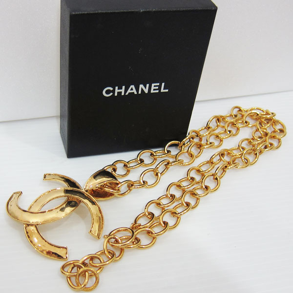 美品 シャネル CHANEL CCマーク ココマーク ゴールド色 ロングネックレス 送料無料1