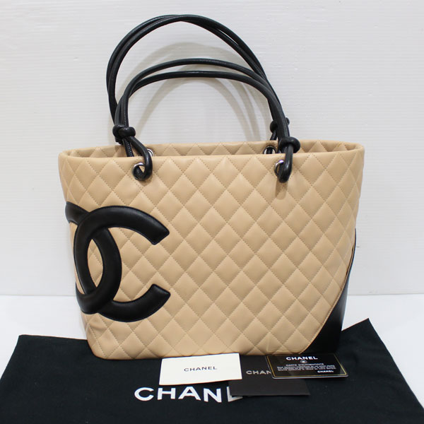 シャネル CHANEL ショルダーバッグ カンボンライン ラージトート A25169 ベージュ×黒1