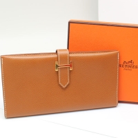 エルメスHERMES ベアン 長財布 ブラウン ゴールド金具 四角B刻印(1998年製造) 送料無料