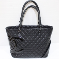シャネル CHANEL ショルダーバッグ カンボンライン ラージトート  黒 中古　送料無料