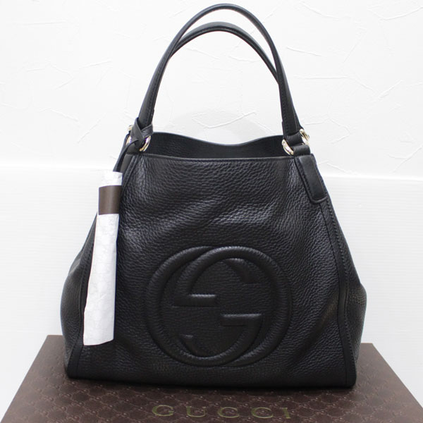 新品 GUCCI グッチ 282309 黒 ブラック ソーホー レザー 高級革