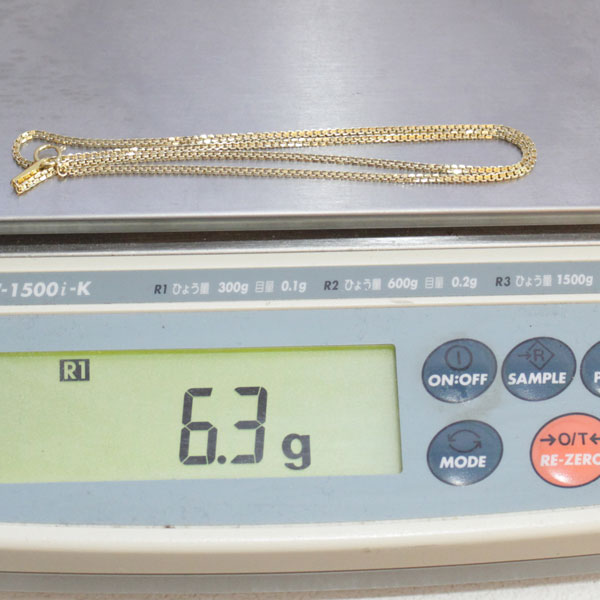 18金 刻印あり 6.3g 全長45cm 幅2mm ネックレス 750 K18YG イエローゴールド3