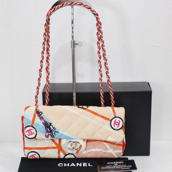 美品 シャネル CHANEL マルチカラー ココマーク ダブルチェーン ...