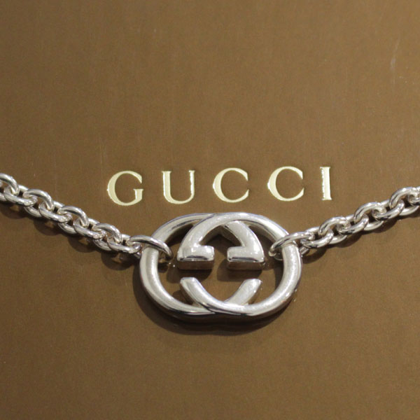 良品 グッチ GUCCI シルバーブリット 925 GGロゴ ネックレス 44cm 送料無料1