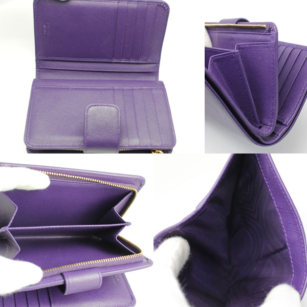 極美品 PRADA プラダ ラウンドファスナー財布 1M1225 サフィアーノ 紫 | ブランド・バッグ財布（中古品）ヴィトン通販｜ブランドのくら