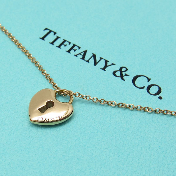 TIFFANYハートロックネックレスK18YG