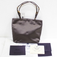 プラダ PRADA RASO FIBBIE BN0191 シルクサテン ハンドバッグ ブロンズ