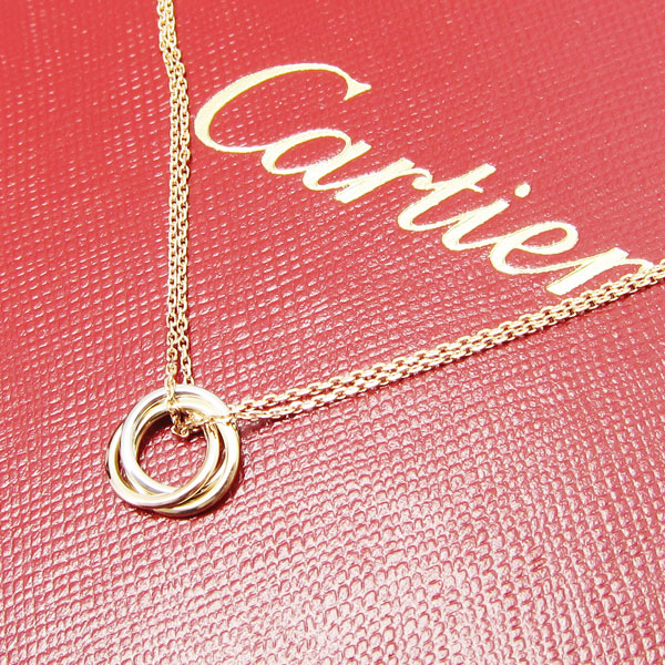 新品磨き済 Cartier カルティエ　トリニティ ドゥ カルティエ ネックレス　Wチェーン K181