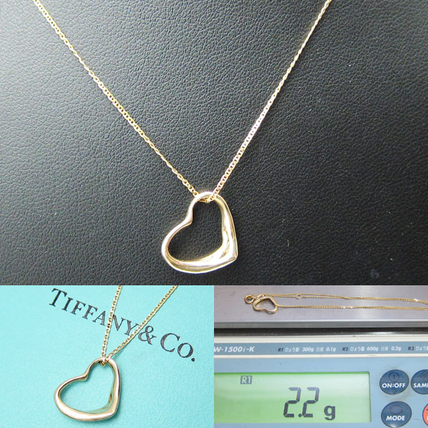 TIFFANY ティファニー オープンハート ネックレス 750 K18YG イエローゴールド3
