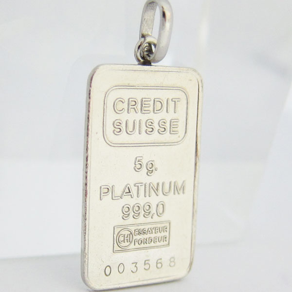 PT1000 プラチナインゴット 純プラチナ5g Pm0.2g ネックレストップ 地金 送料無料1