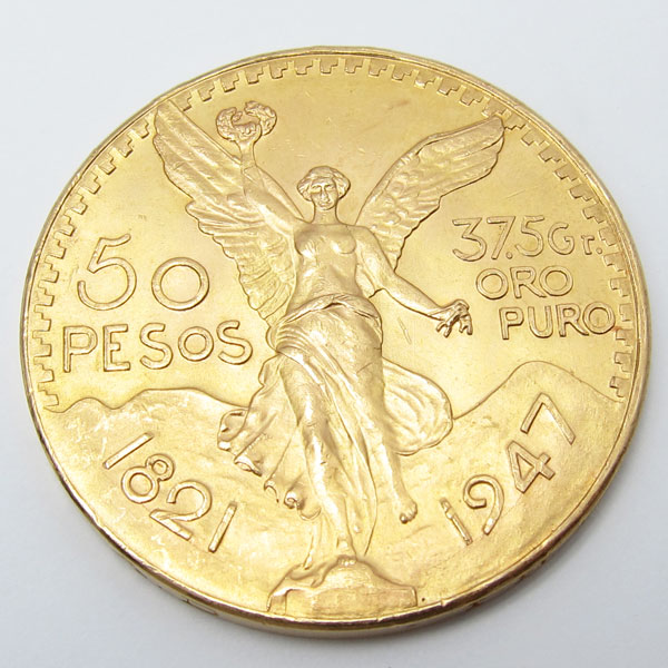 メキシコ 50 PESOS 1947 37.5Gr ORO PURO K21.6 金貨 コイン1