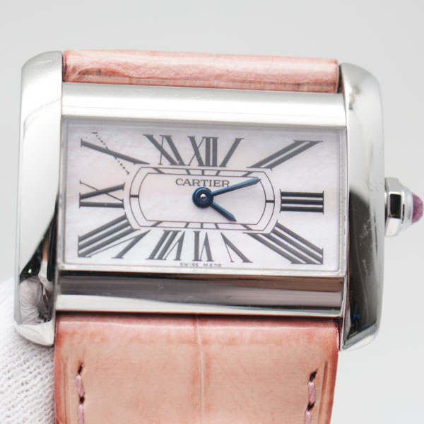 Cartier　カルティエ　腕時計　ミニディヴァン W6301455　ピンクシェル レディース　中古1