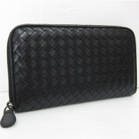 美品 ボッテガヴェネタ BOTTEGA VENETA B02156745H 長財布 牛革 カーフ 黒