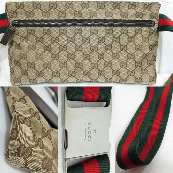 美品 GUCCI グッチ GG柄 ボディバッグ シェリーライン ウエストポーチ 285662