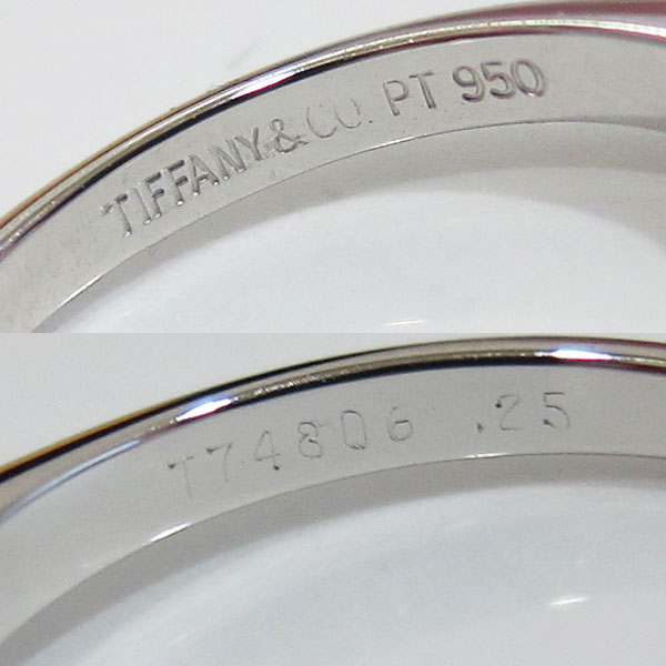 新品仕上 ティファニー セッティング D0.25ct PT950 3.1g リング 10号 No83