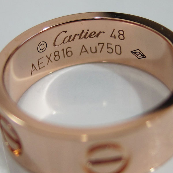 新品磨き済 カルティエ ラブリング 5.3g 8号 48 750 K18 指輪 ピンクゴールド3