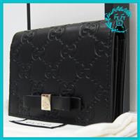 新品 グッチ GUCCI グッチシマ 本革 レザー名刺入れ カードケース 財布 黒 406924