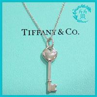 良品 TIFFANY ティファニー ダイヤ1P ハート キー ペンダント シルバー925 ネックレス