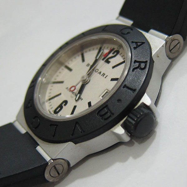電池交換済 BVLGARI ブルガリ アルミニウム AL29TA ラバー レディース腕時計 クォーツ4