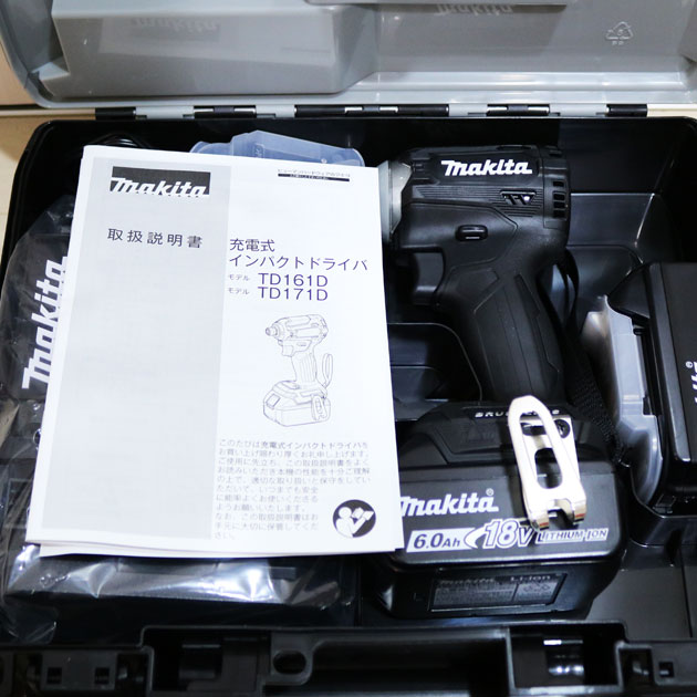 新品 マキタ 18V 6.0Ah 充電式インパクトドライバ TD171DRGXB ケース付 黒4