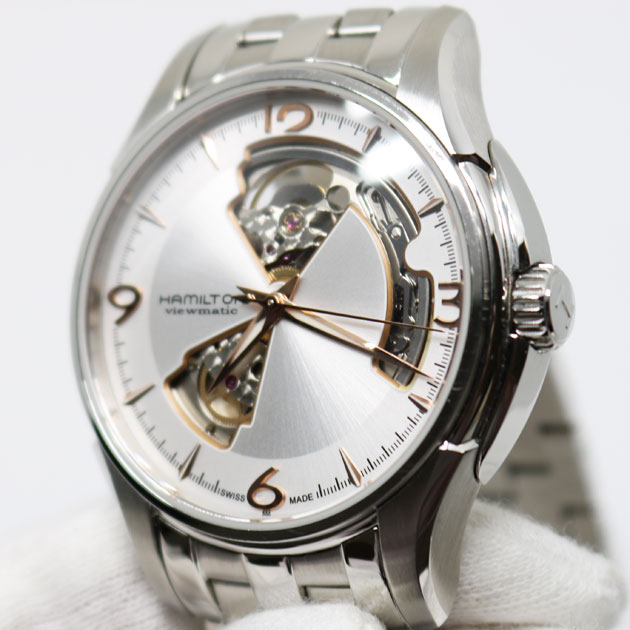ハミルトン メンズ 腕時計 ジャズマスター オープンハート H32565155 自動巻 裏スケルトン6