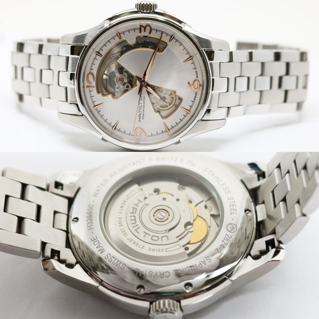 ハミルトン メンズ 腕時計 ジャズマスター オープンハート H32565155 自動巻 裏スケルトン3