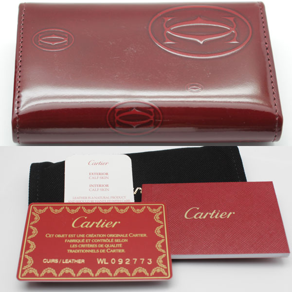 Cartier カルティエ 小物 6連キーケース ハッピーバースデー ボルドー