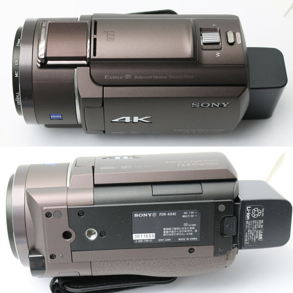 美品 ソニー デジタル4Kビデオカメラレコーダー FDR-AX40 ブラック 黒  中古4